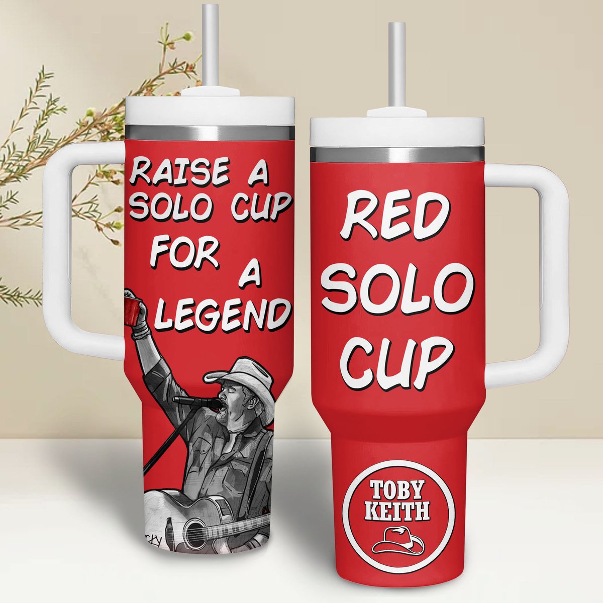 Toby Keith Music Custom Stanley Quencher 40oz Stainless Steel Tumbler With Handle