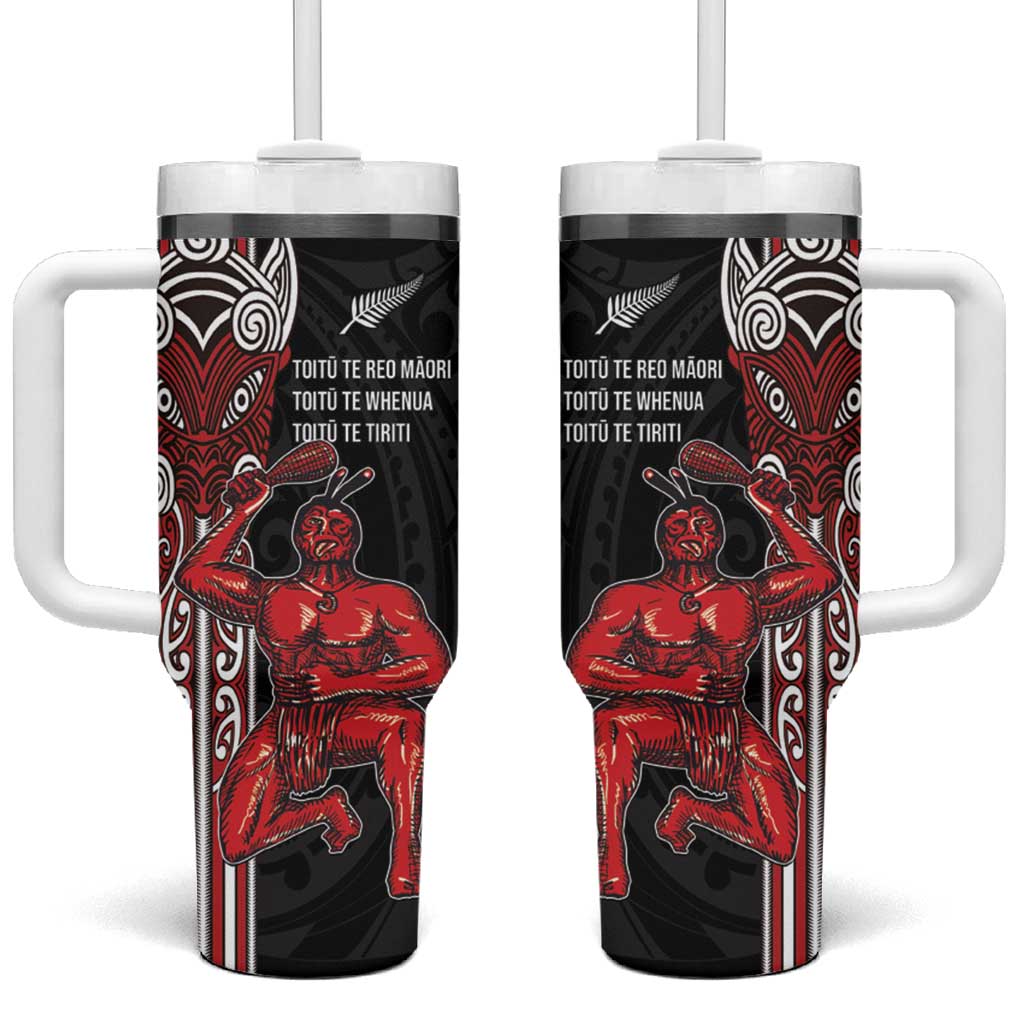 Toitu Te Reo Maori Toitu Te Whenua Custom Stanley Quencher 40oz Stainless Steel Tumbler With Handle
