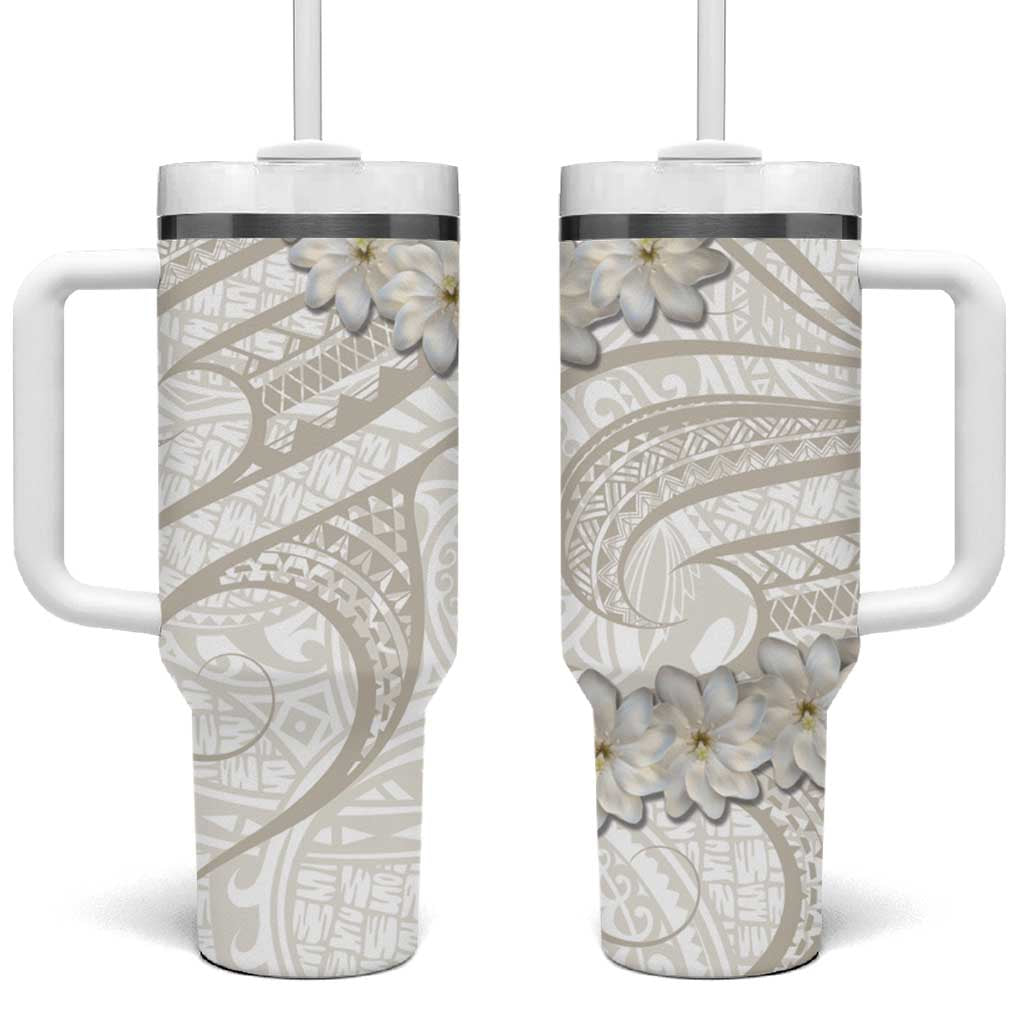 Tokelau Gardenia Thunbergia Polynesian Art Custom Stanley Quencher 40oz Stainless Steel Tumbler With Handle