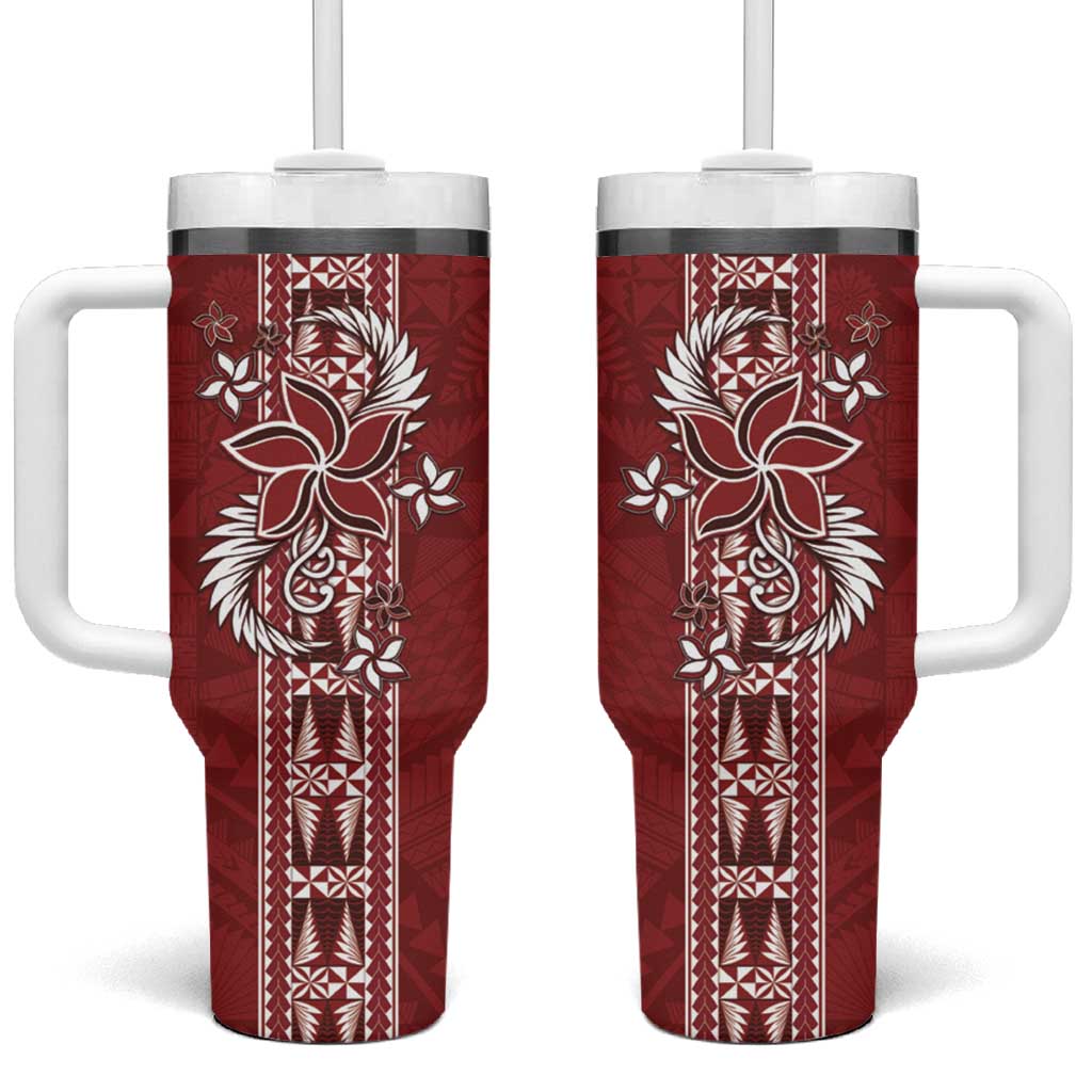 Tonga Language Week Malo e Lelei Kupesi Ngatu Custom Stanley Quencher 40oz Stainless Steel Tumbler With Handle
