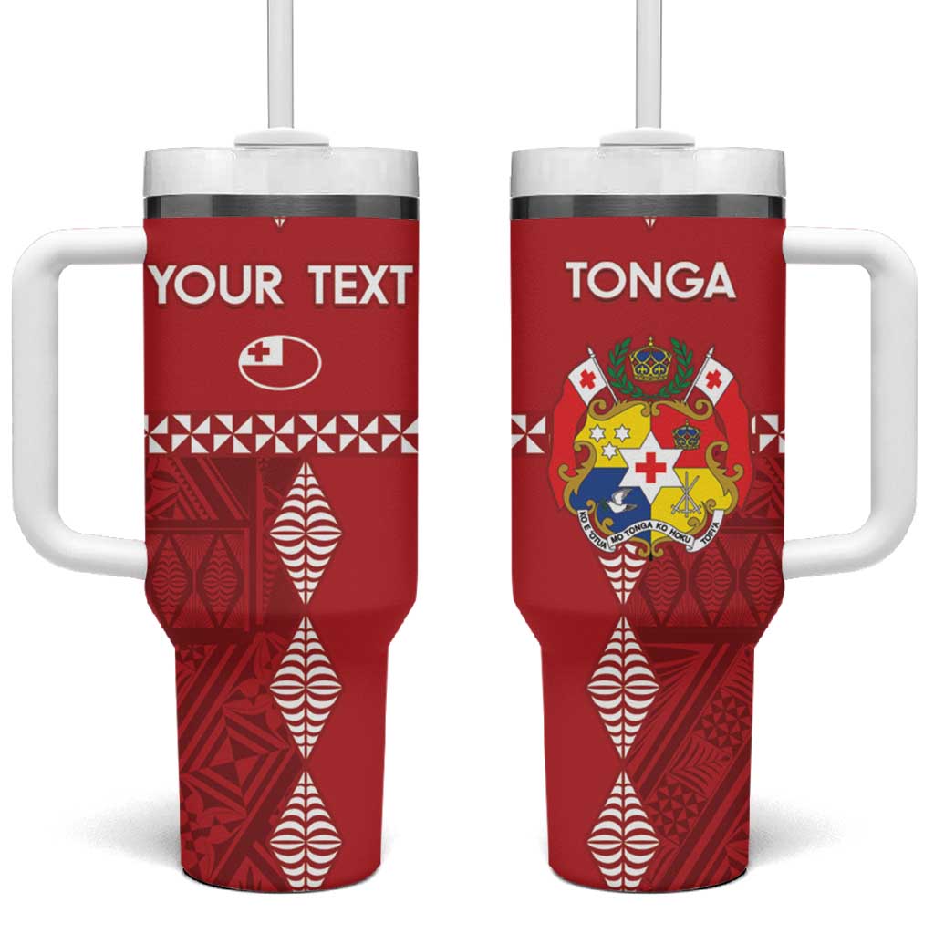 Tonga Rugby 2024 Go Champions Ikale Tahi Ngatu Custom Stanley Quencher 40oz Stainless Steel Tumbler With Handle