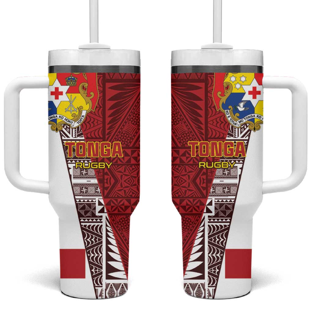 Tonga Rugby Go Tongan Custom Stanley Quencher 40oz Stainless Steel Tumbler With Handle
