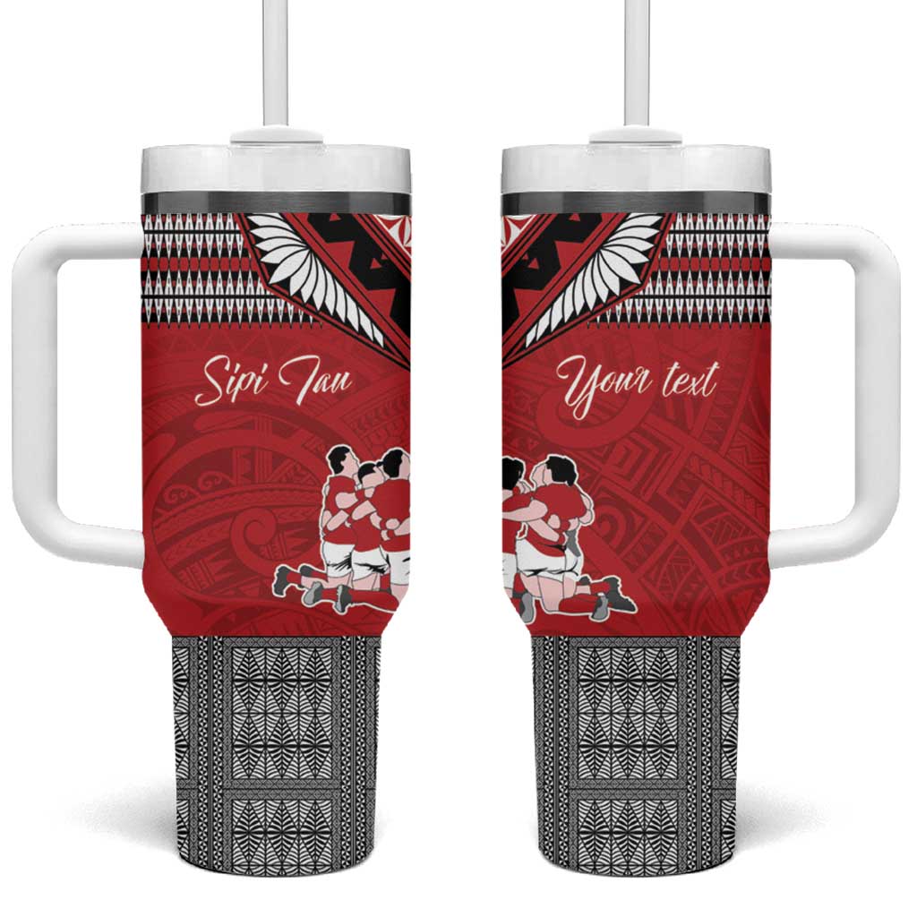 Tonga Rugby Pacific Ikale Tahi Sipi Tau Custom Stanley Quencher 40oz Stainless Steel Tumbler With Handle