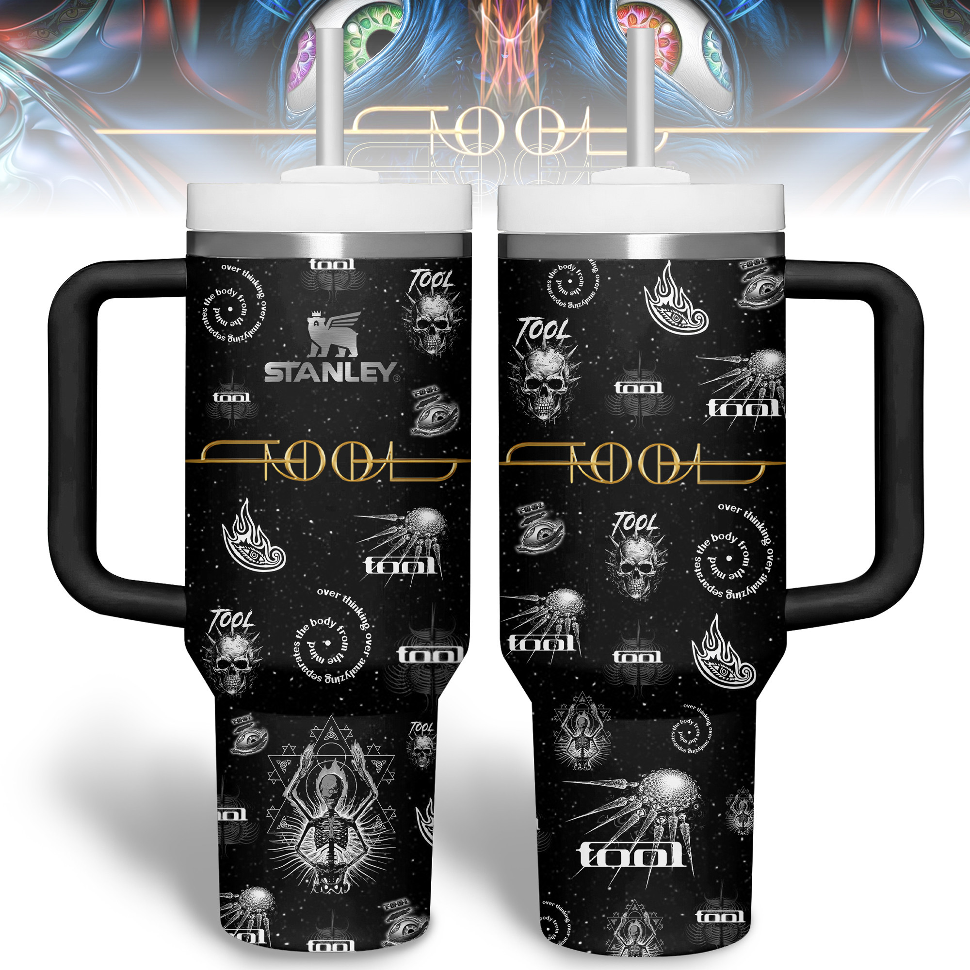 Tool Band Music Custom Stanley Quencher 40oz Stainless Steel Tumbler With Handle