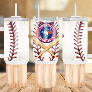 Toronto Blue Jays MLB Custom Stanley Quencher 40oz Stainless Steel Tumbler With Handle