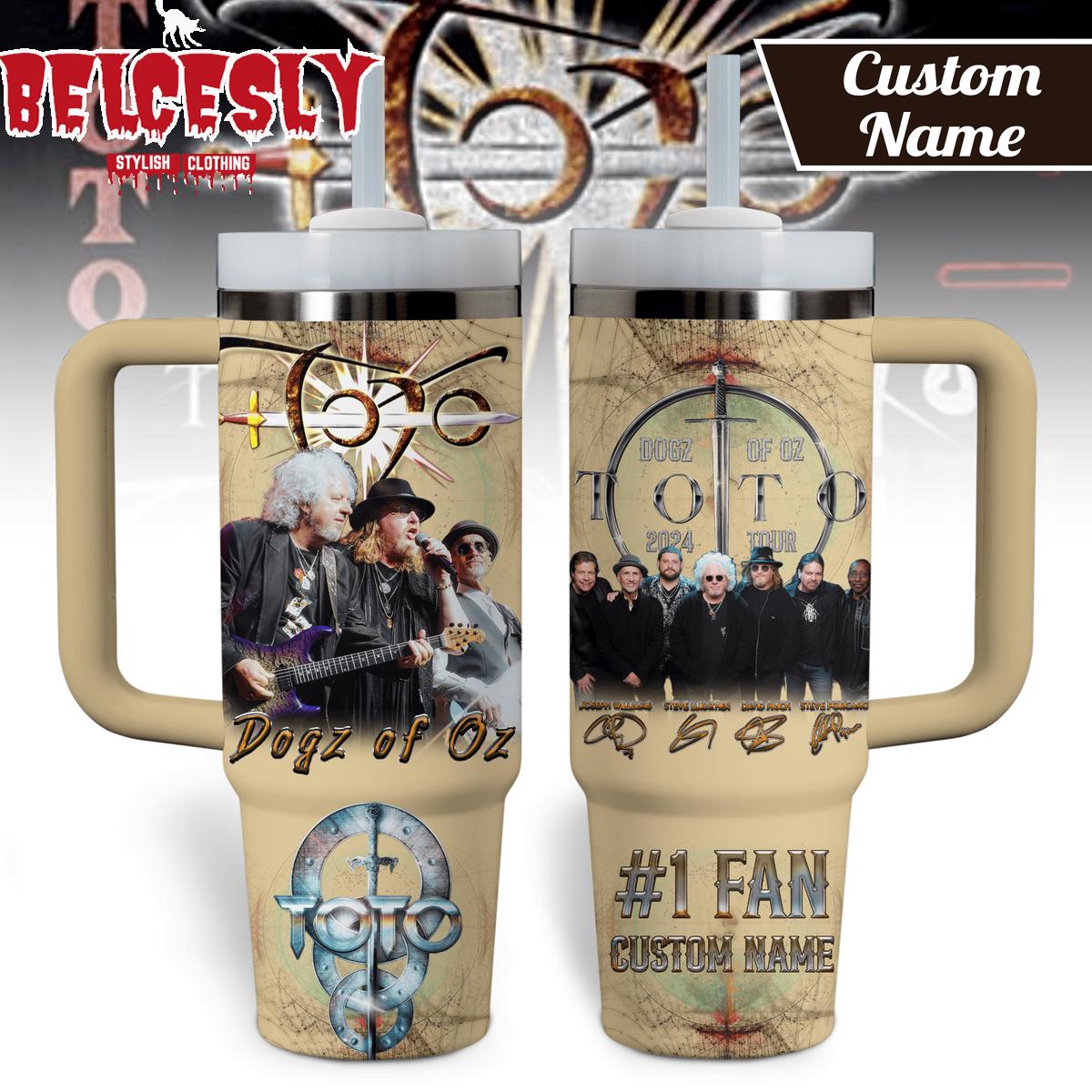 Toto Music Custom Stanley Quencher 40oz Stainless Steel Tumbler With Handle