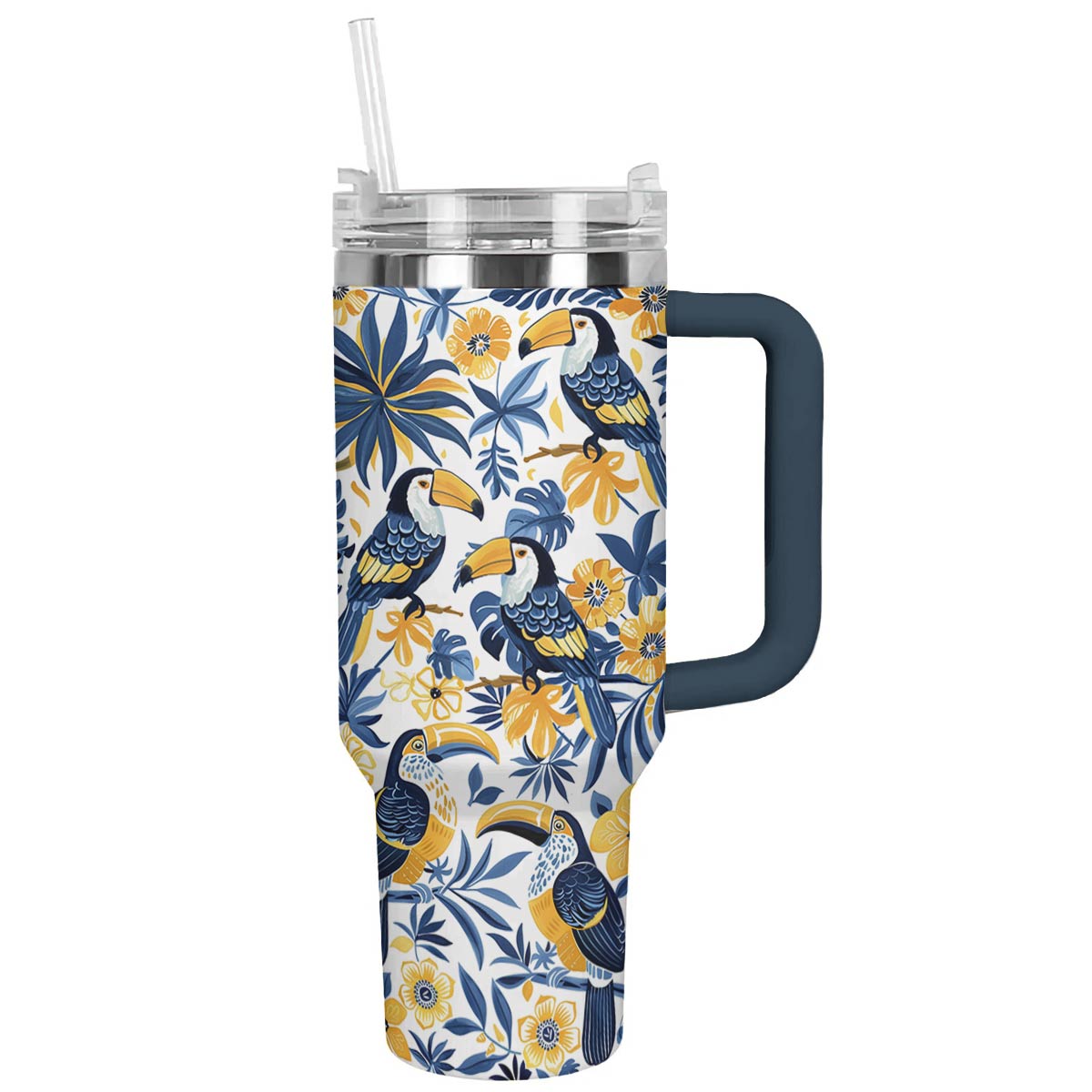 Toucans Tropical Custom Stanley Quencher 40oz Stainless Steel Tumbler With Handle