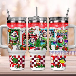Toy Story Christmas Custom Stanley Quencher 40oz Stainless Steel Tumbler With Handle