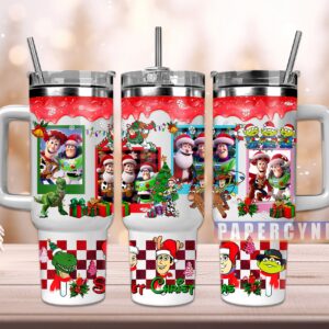 Toy Story Christmas Custom Stanley Quencher 40oz Stainless Steel Tumbler With Handle
