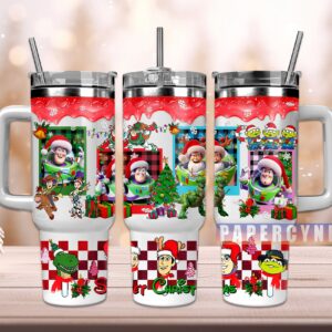 Toy Story Christmas Custom Stanley Quencher 40oz Stainless Steel Tumbler With Handle