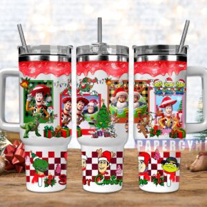 Toy Story Christmas Custom Stanley Quencher 40oz Stainless Steel Tumbler With Handle