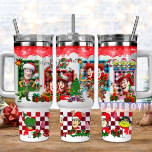 Toy Story Christmas Custom Stanley Quencher 40oz Stainless Steel Tumbler With Handle