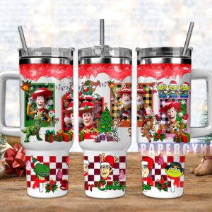 Toy Story Christmas Custom Stanley Quencher 40oz Stainless Steel Tumbler With Handle