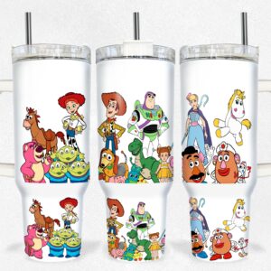 Toy Story Disney Cartoon Custom Stanley Quencher 40oz Stainless Steel Tumbler With Handle