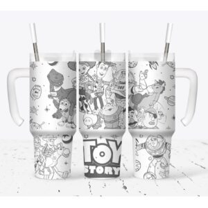 Toy Story Disney Cartoon Custom Stanley Quencher 40oz Stainless Steel Tumbler With Handle