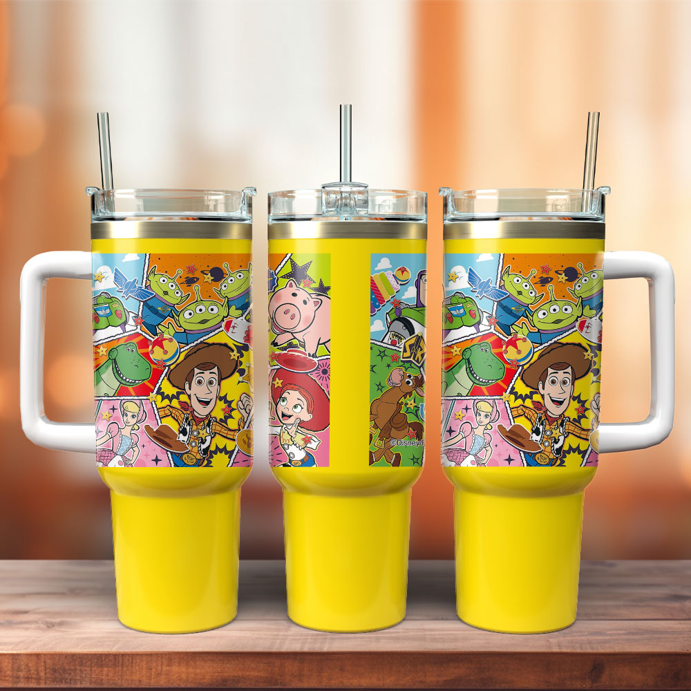 Toy Story Movie Custom Stanley Quencher 40oz Stainless Steel Tumbler With Handle