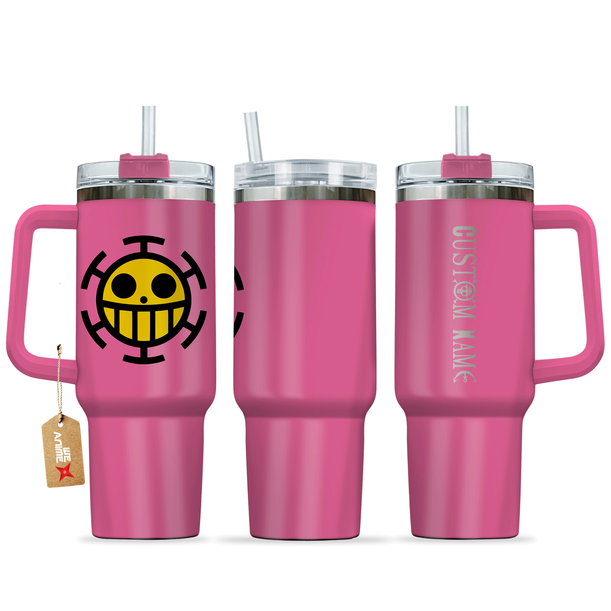 Trafalgar D. Law One Piece Anime Custom Stanley Quencher 40oz Stainless Steel Tumbler With Handle
