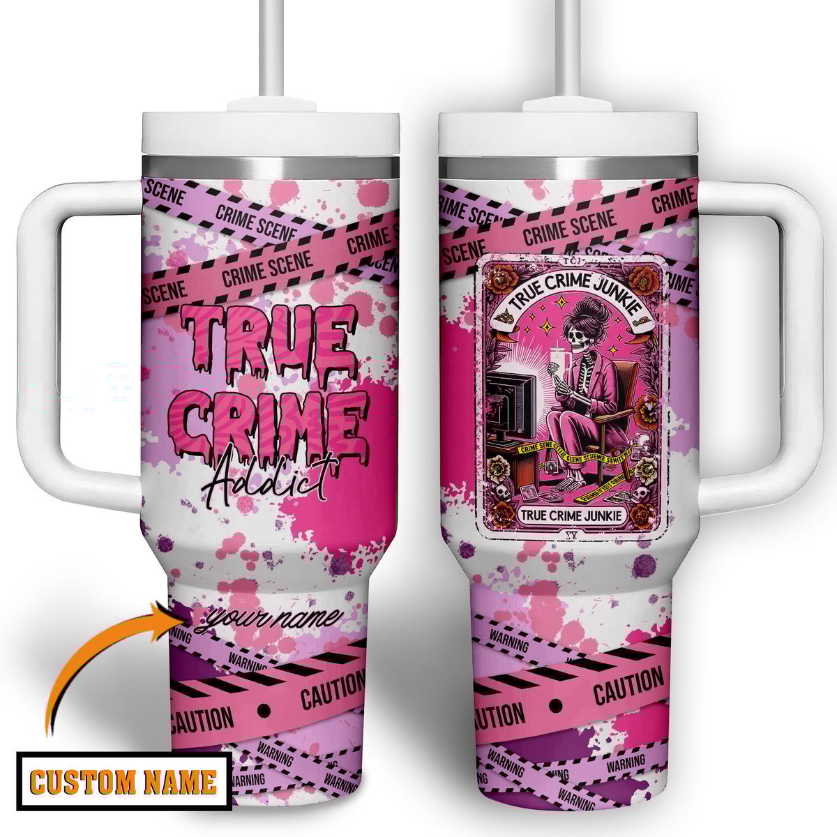 True crime Movies Custom Stanley Quencher 40oz Stainless Steel Tumbler With Handle