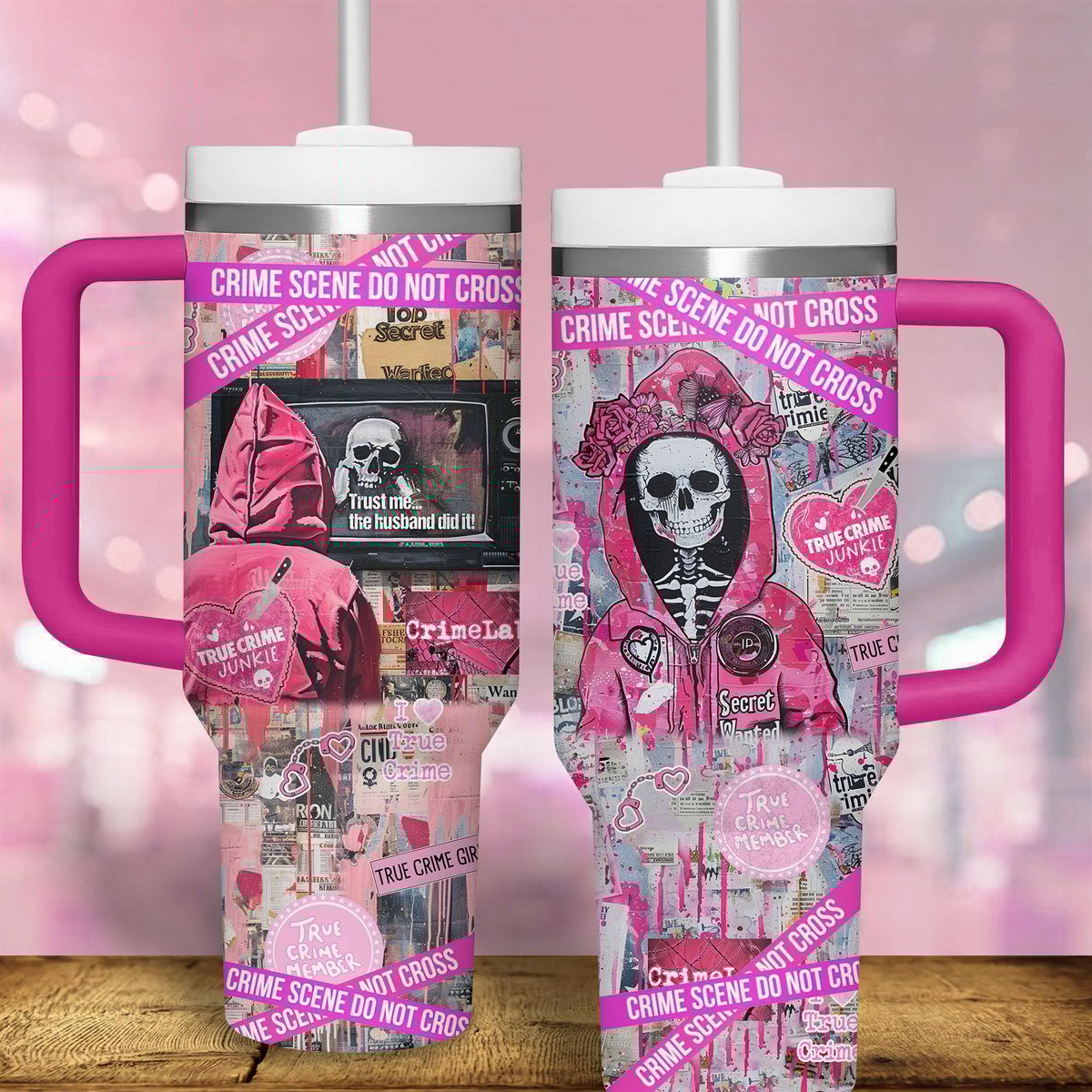 True crime Movies Custom Stanley Quencher 40oz Stainless Steel Tumbler With Handle