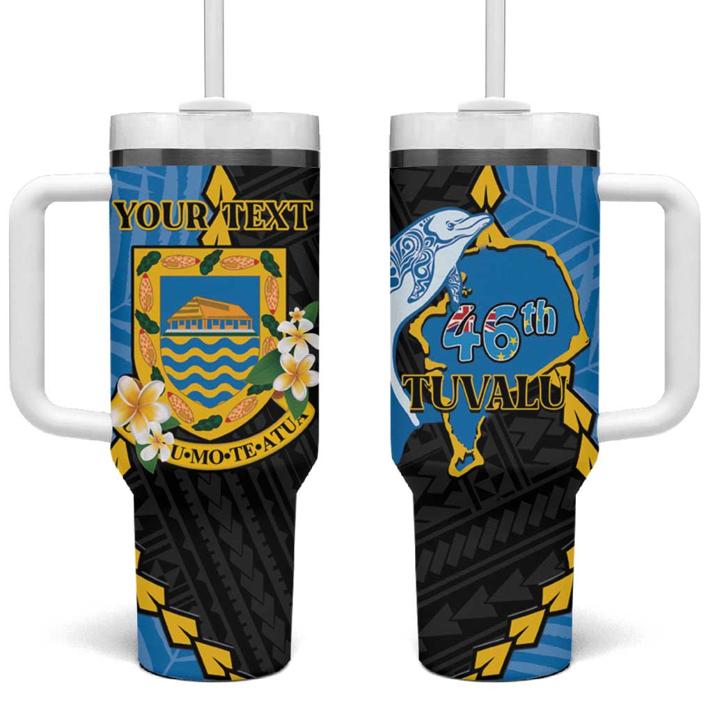 Tuvalu Independence Day Manuia te tutokotasi o Tuvaluan Dolphin Tattoo Custom Stanley Quencher 40oz Stainless Steel Tumbler With Handle