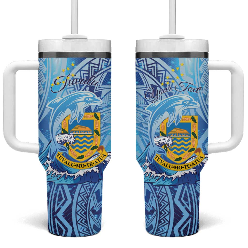Tuvalu mo te Atua Tuuvalu Dolphin Polynesian Custom Stanley Quencher 40oz Stainless Steel Tumbler With Handle