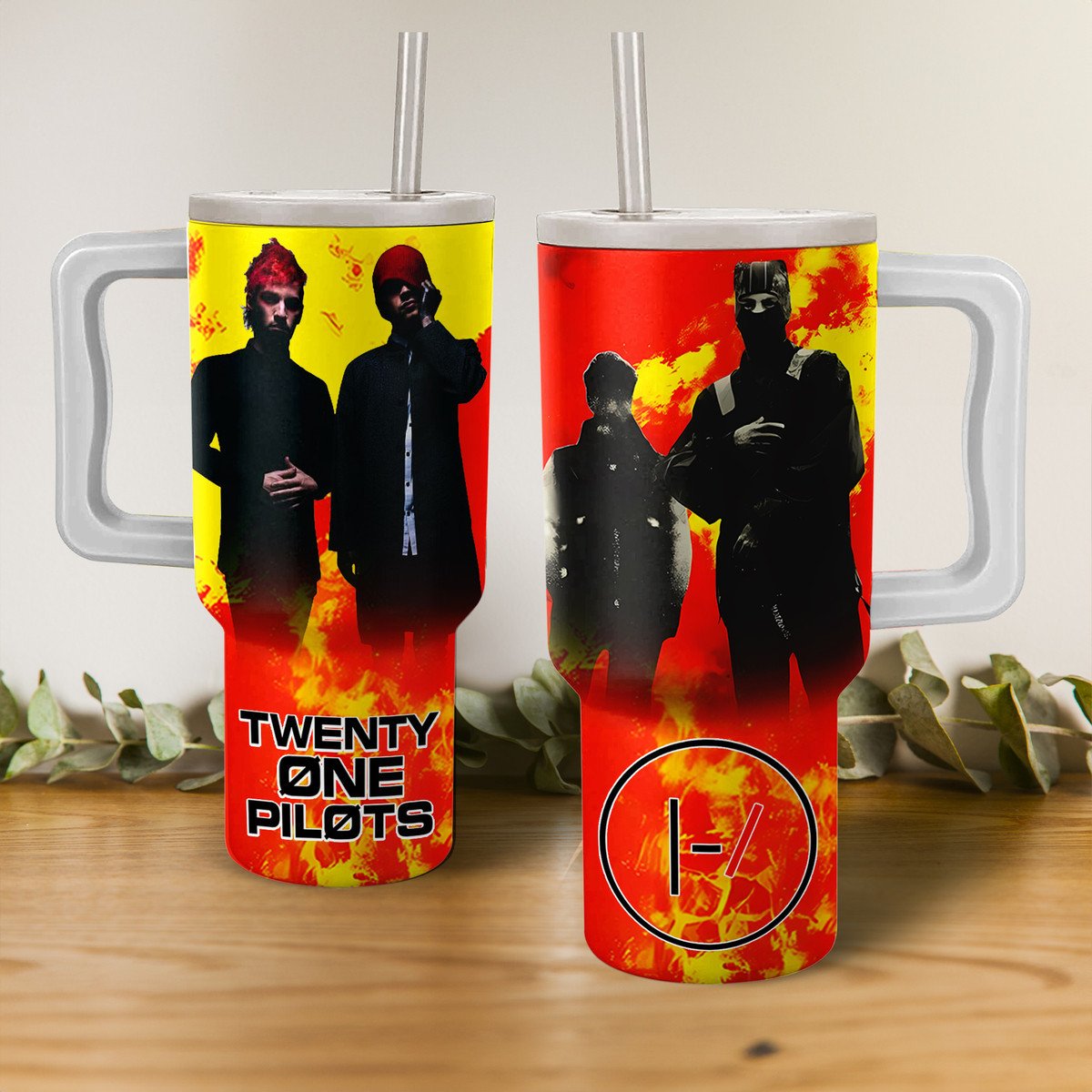Twenty One Pilots Music Custom Stanley Quencher 40oz Stainless Steel Tumbler With Handle