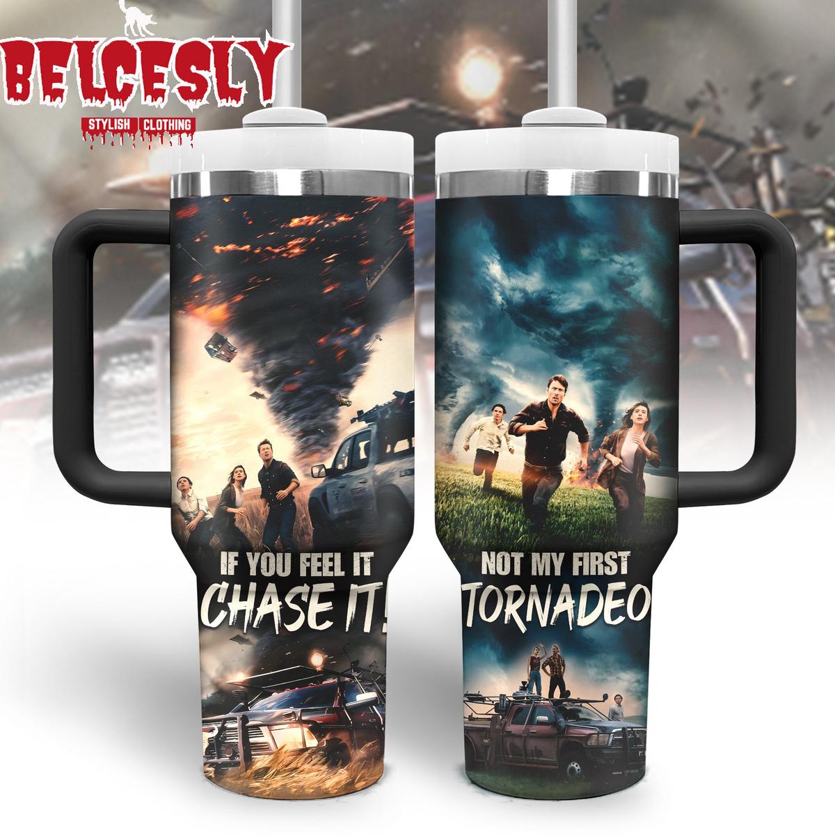 Twisters Movies Custom Stanley Quencher 40oz Stainless Steel Tumbler With Handle