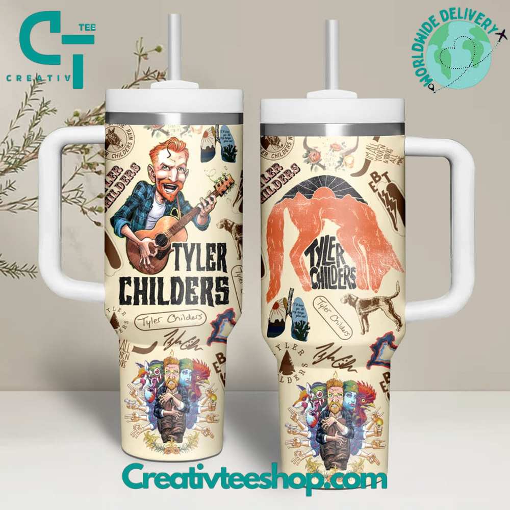 Tyler Childers Music Custom Stanley Quencher 40oz Stainless Steel Tumbler With Handle