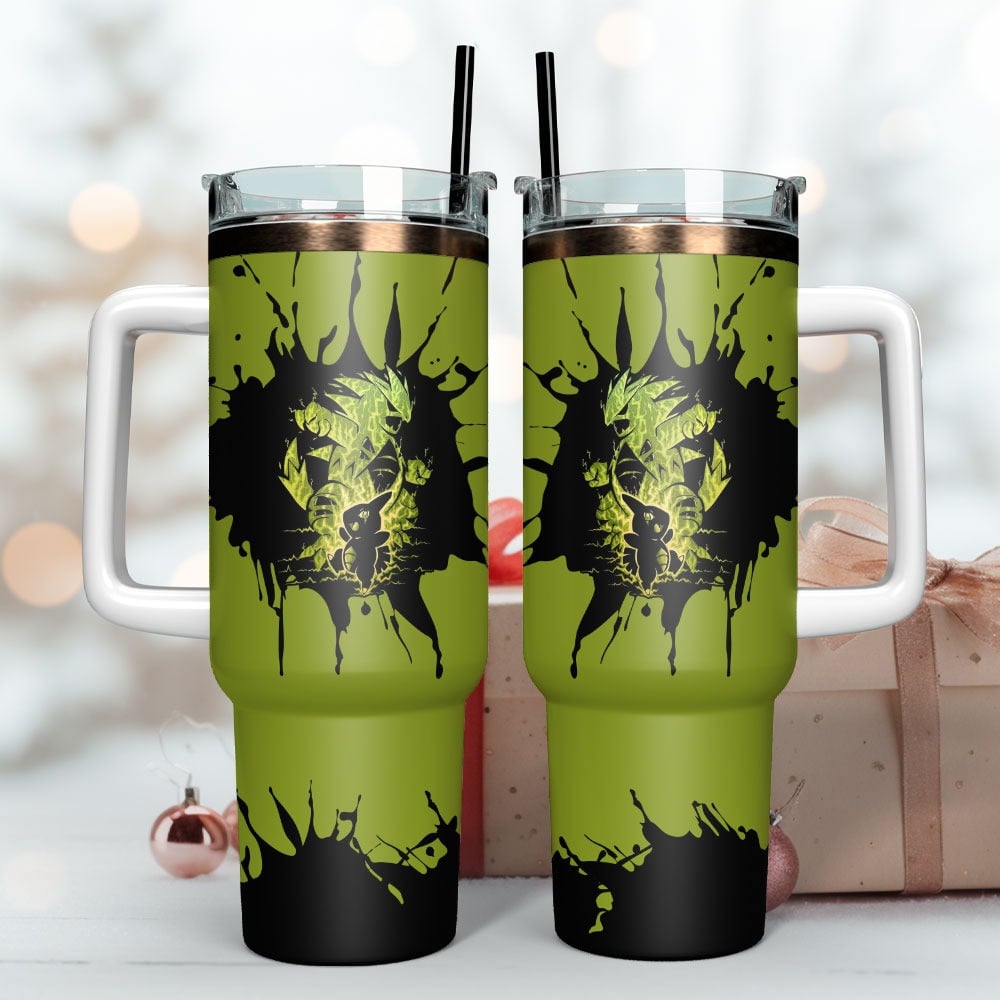 Tyranitar Pokemon Anime Custom Stanley Quencher 40oz Stainless Steel Tumbler With Handle