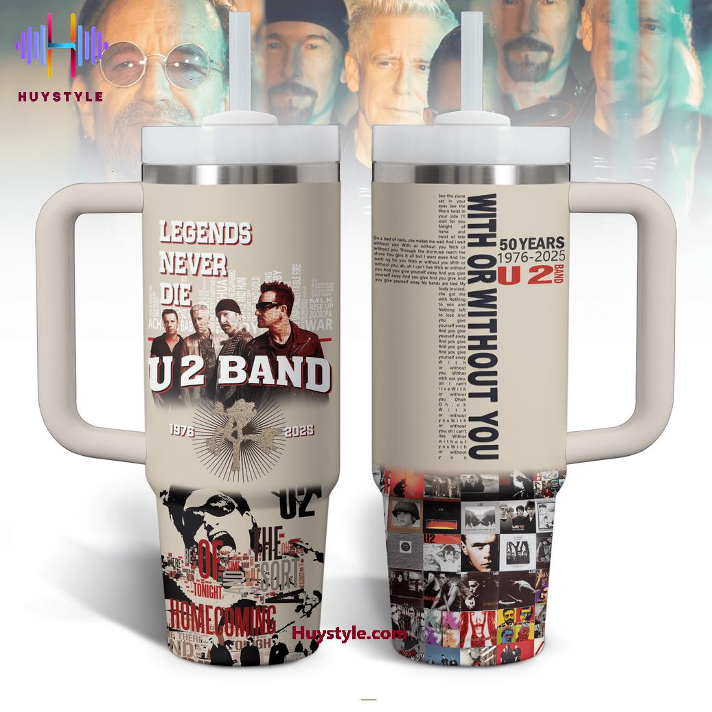 U2 Music Custom Stanley Quencher 40oz Stainless Steel Tumbler With Handle