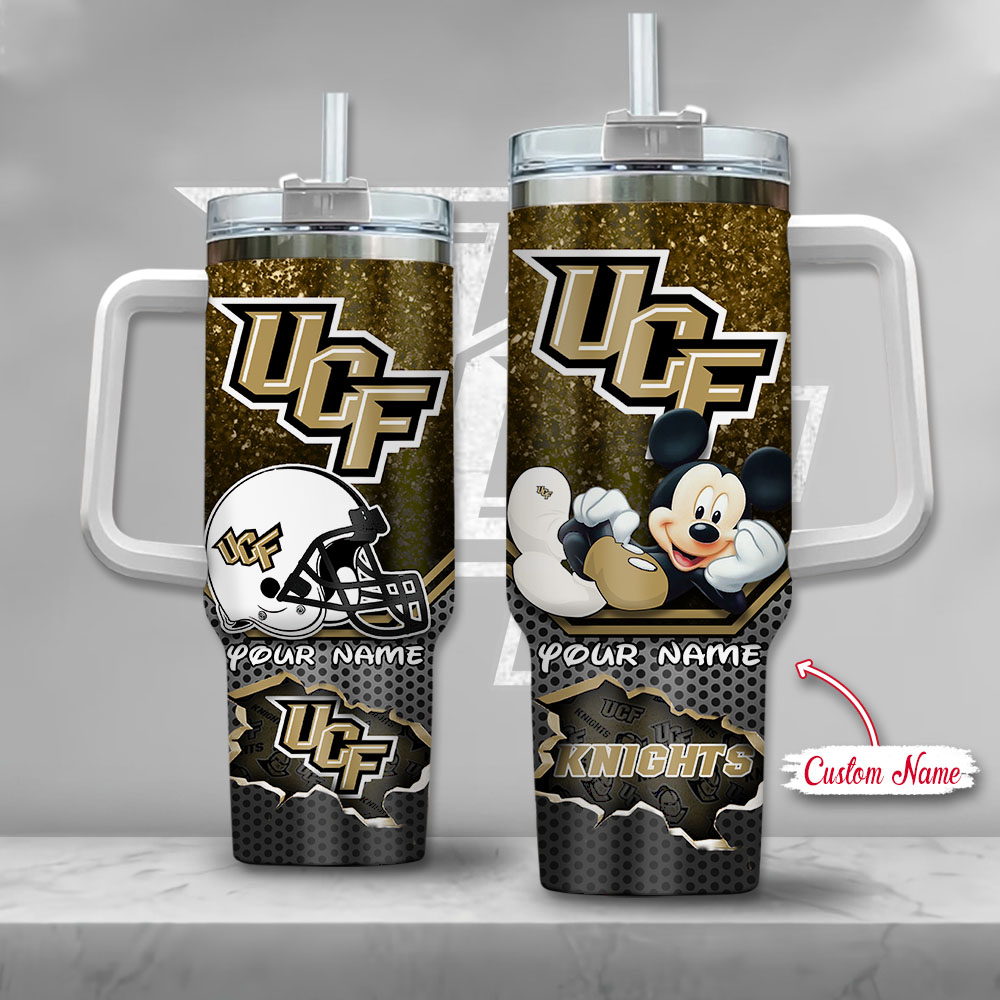 UCF Knights NCAA Mickey Mouse Custom Stanley Quencher 40oz Stainless Steel Tumbler With Handle