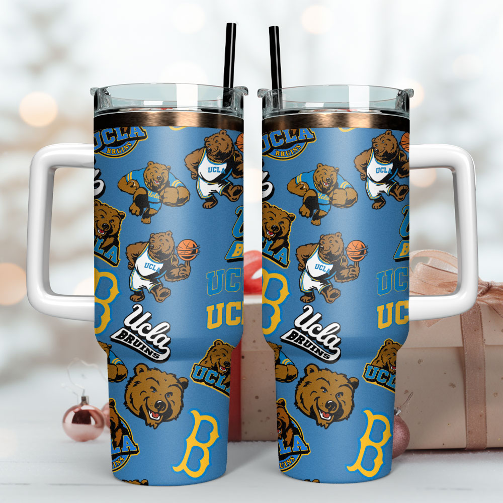 UCLA Bruins Basketball NCAA Sport Custom Stanley Quencher 40oz Stainless Steel Tumbler With Handle