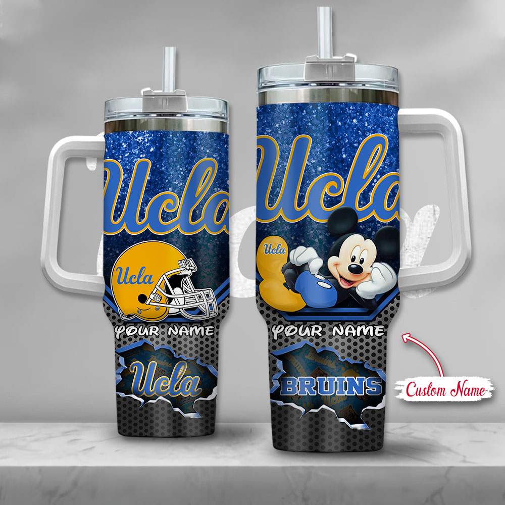 UCLA Bruins NCAA Mickey Mouse Custom Stanley Quencher 40oz Stainless Steel Tumbler With Handle