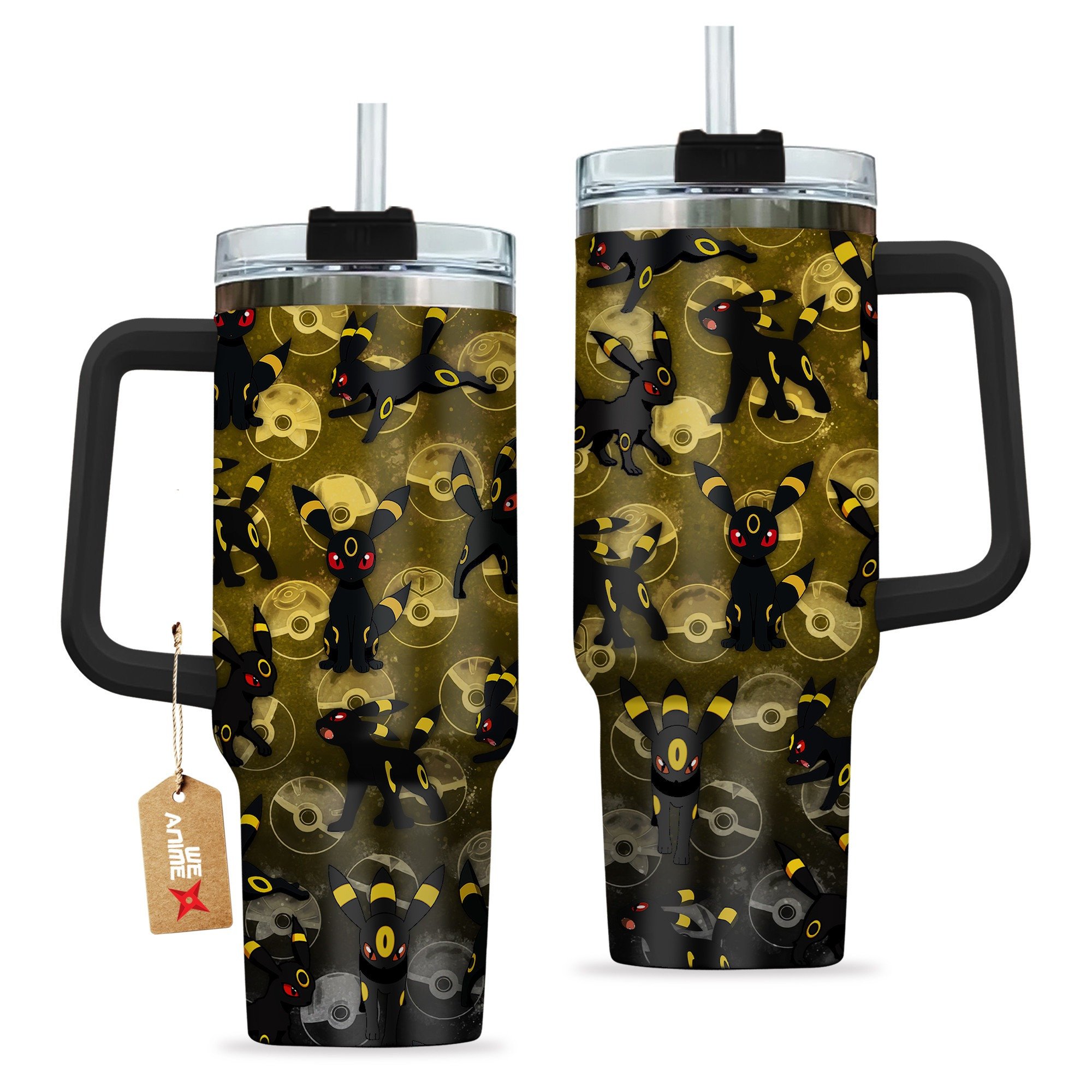 Umbreon Pokemon Anime Custom Stanley Quencher 40oz Stainless Steel Tumbler With Handle