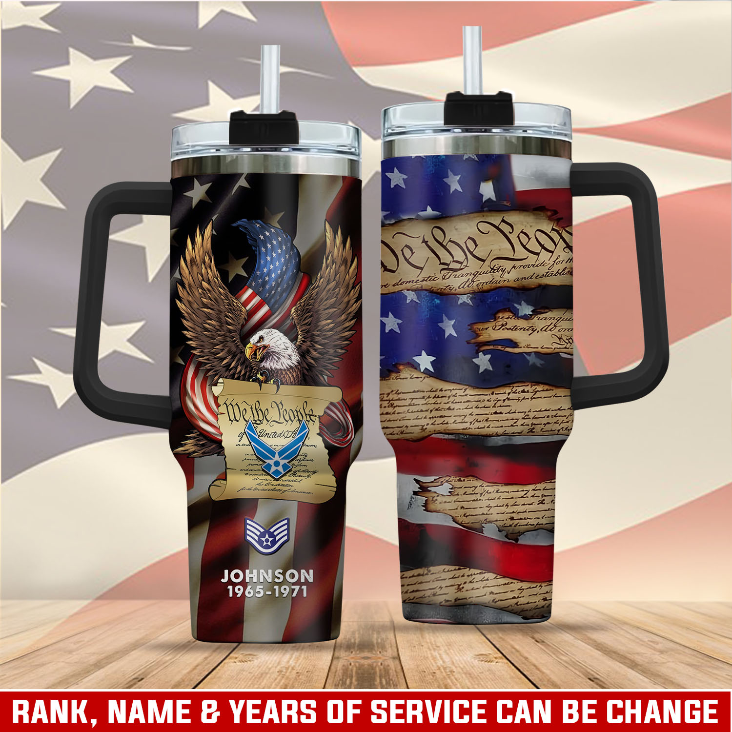United States Air Force Custom Stanley Quencher 40oz Stainless Steel Tumbler With Handle