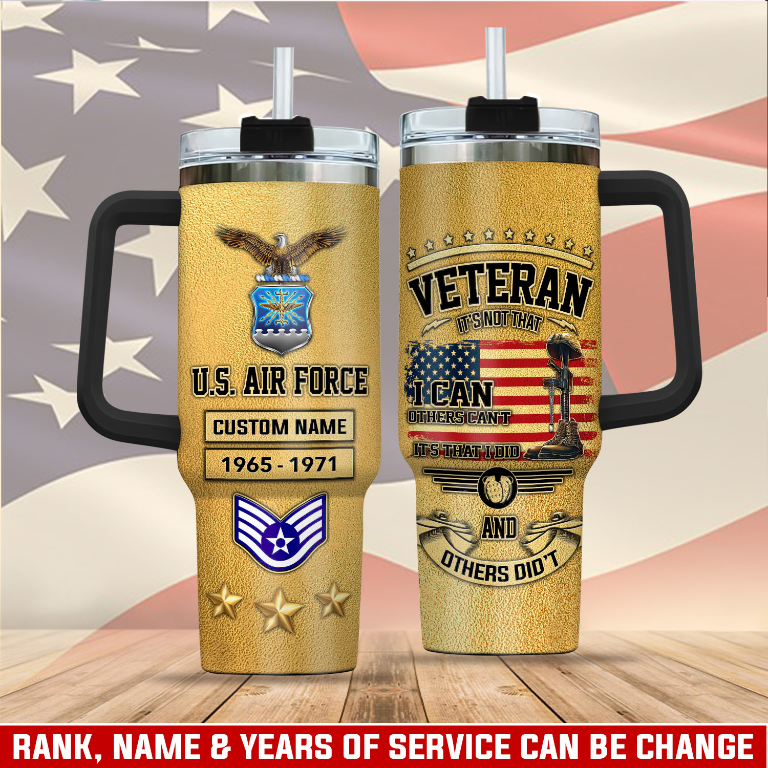 United States Air Force Custom Stanley Quencher 40oz Stainless Steel Tumbler With Handle