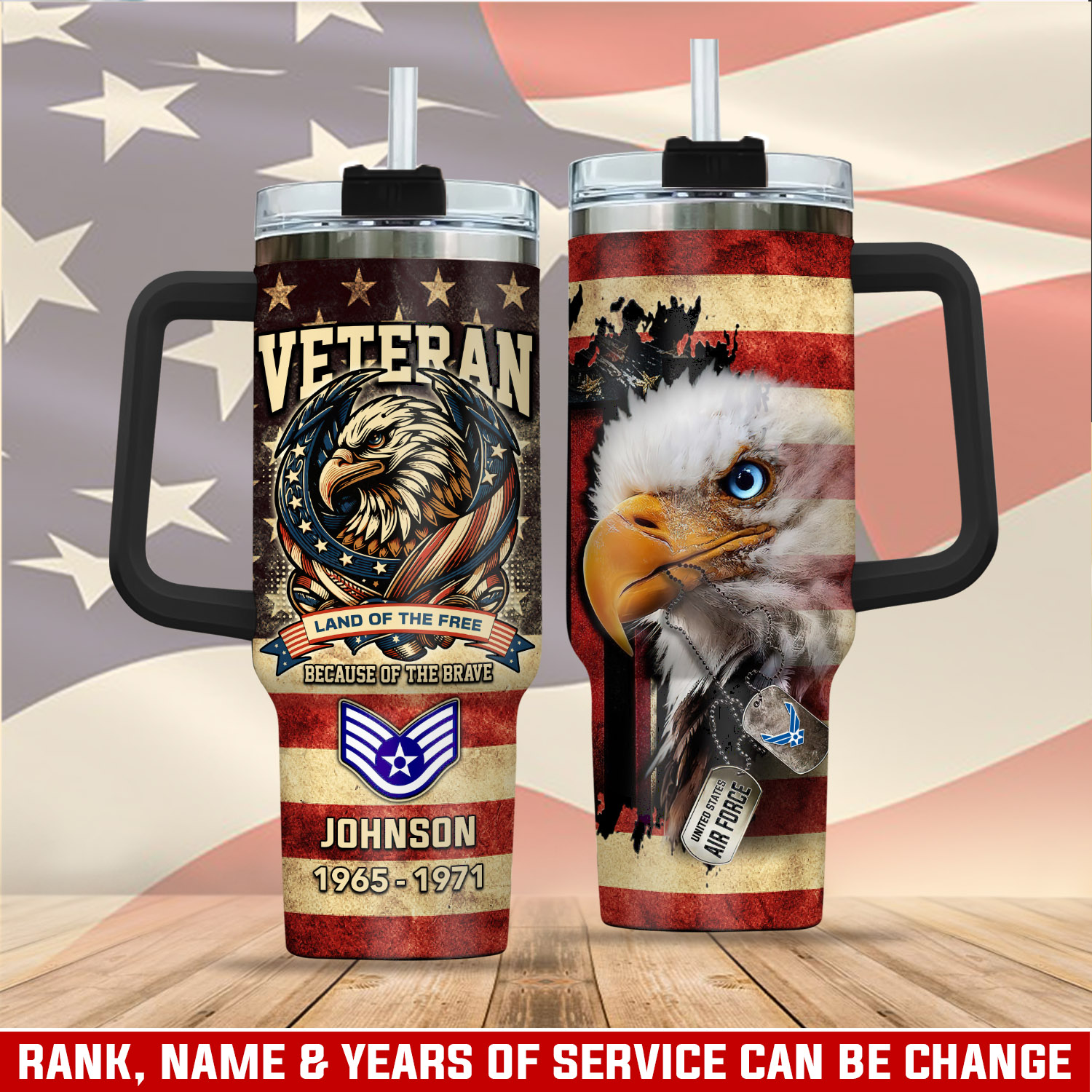 United States Air Force Custom Stanley Quencher 40oz Stainless Steel Tumbler With Handle