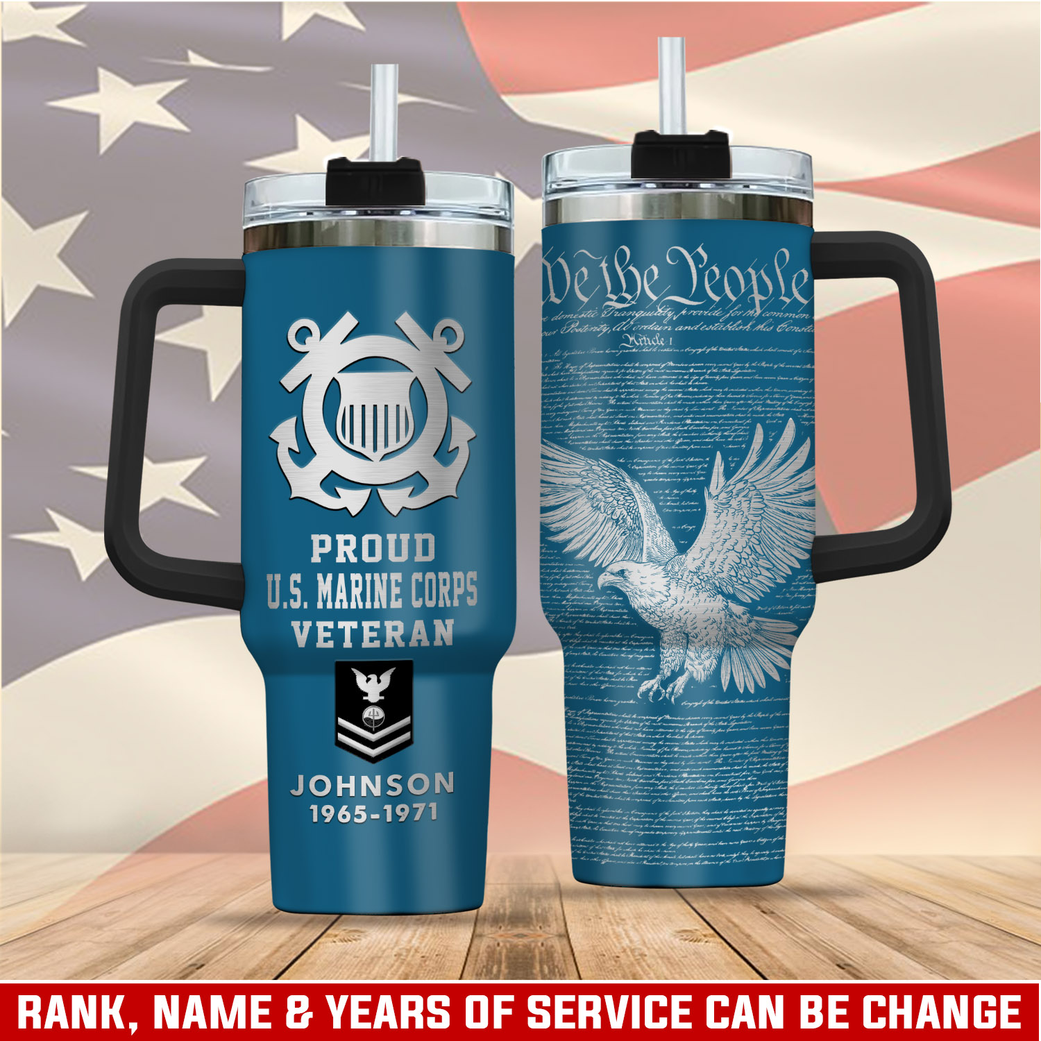 United States Coast Guard Custom Stanley Quencher 40oz Stainless Steel Tumbler With Handle