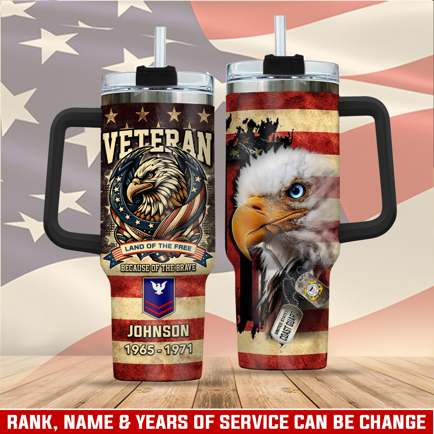 United States Coast Guard Custom Stanley Quencher 40oz Stainless Steel Tumbler With Handle