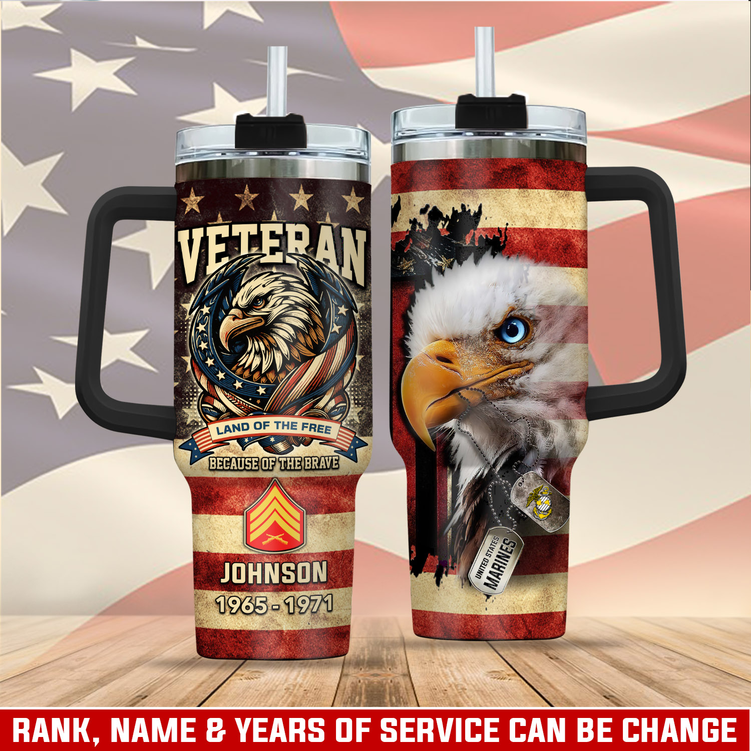 United States Marine Corps Custom Stanley Quencher 40oz Stainless Steel Tumbler With Handle