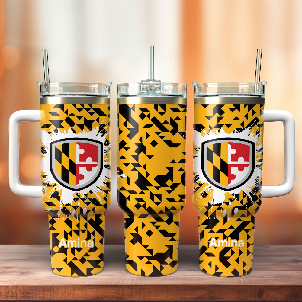University Of Maryland Baltimore County Custom Stanley Quencher 40oz Stainless Steel Tumbler With Handle