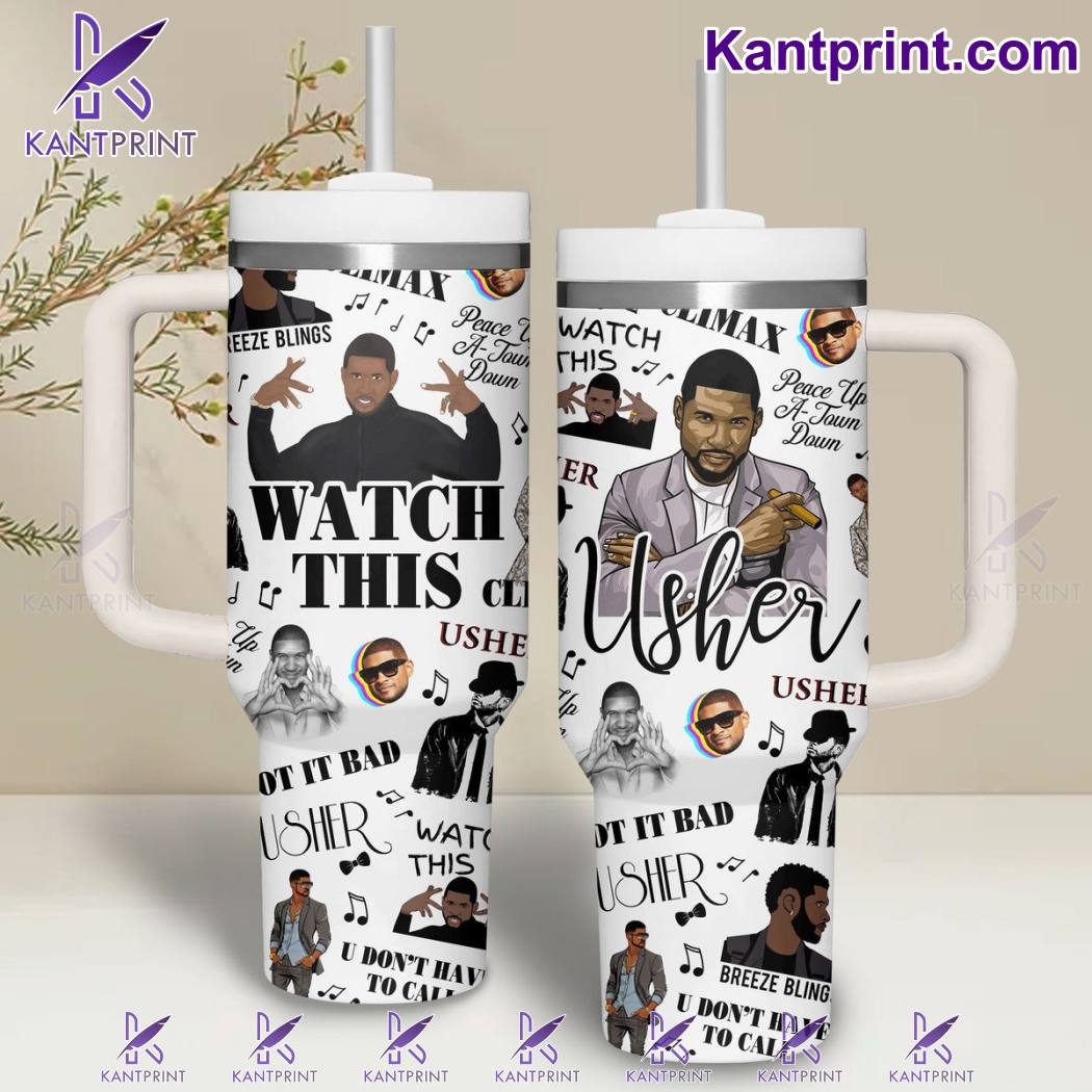 Usher Music Custom Stanley Quencher 40oz Stainless Steel Tumbler With Handle