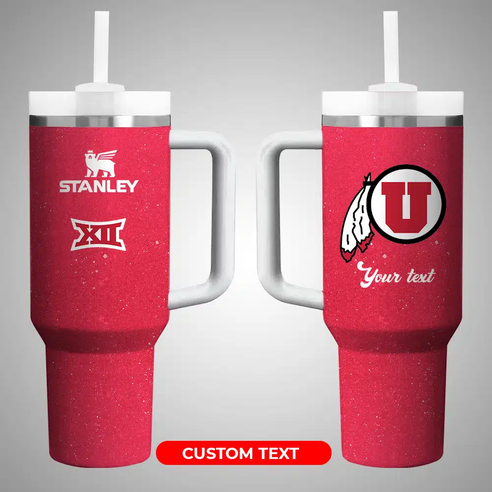 Utah UtesÂ NCAA Custom Stanley Quencher 40oz Stainless Steel Tumbler With Handle
