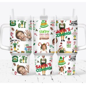 Vacation Merry Xmas Movies Custom Stanley Quencher 40oz Stainless Steel Tumbler With Handle