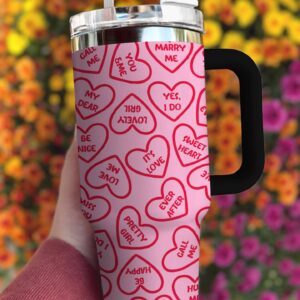 Valentine Custom Stanley Quencher 40oz Stainless Steel Tumbler With Handle