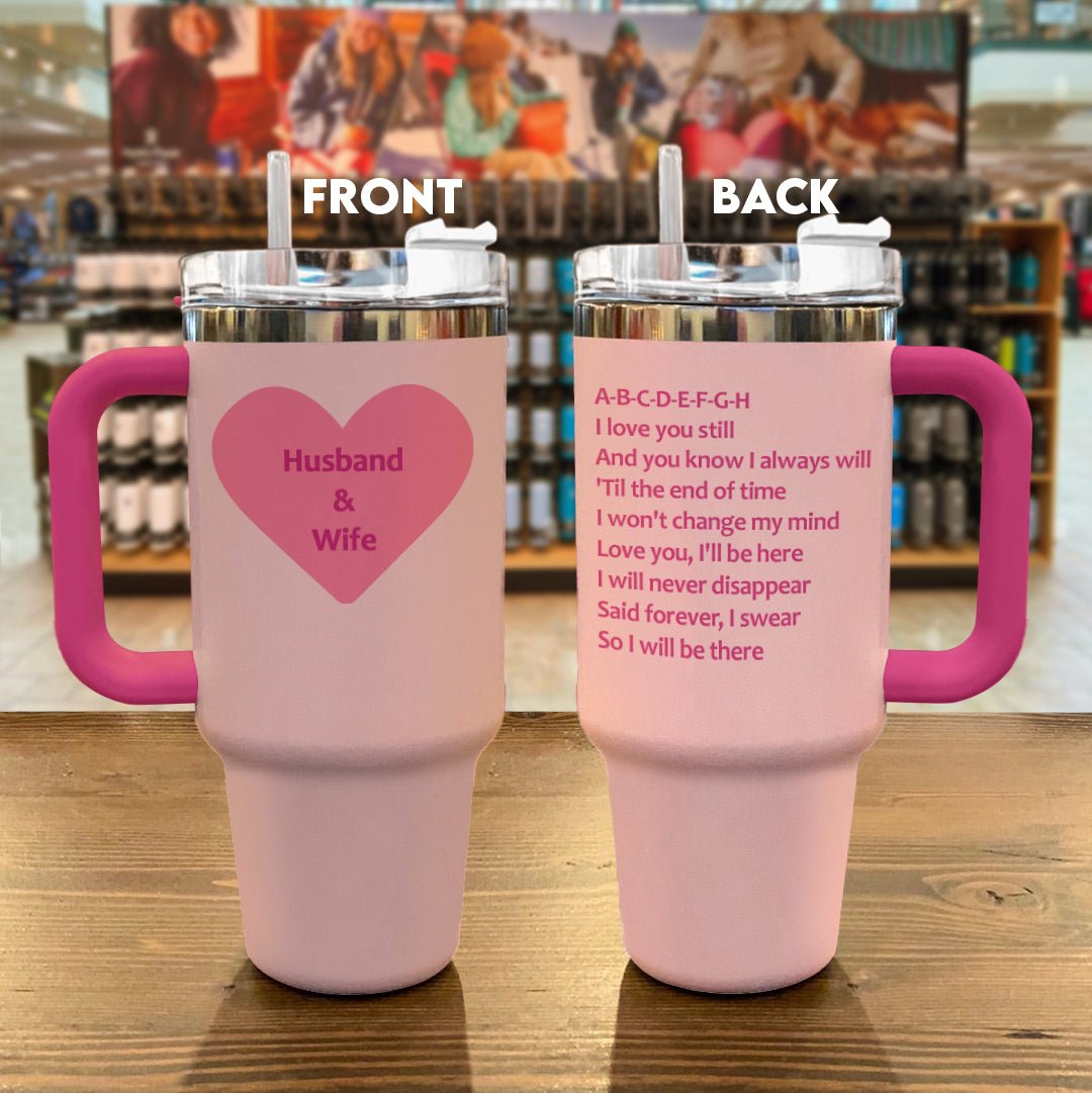 Valentine Custom Stanley Quencher 40oz Stainless Steel Tumbler With Handle