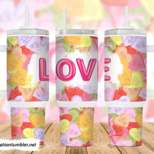 Valentine Love Custom Stanley Quencher 40oz Stainless Steel Tumbler With Handle