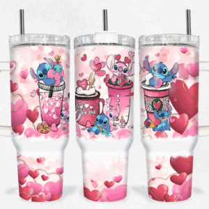 Valentine Roses Custom Stanley Quencher 40oz Stainless Steel Tumbler With Handle