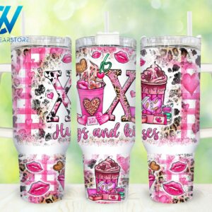 Valentines Coffee Custom Stanley Quencher 40oz Stainless Steel Tumbler With Handle