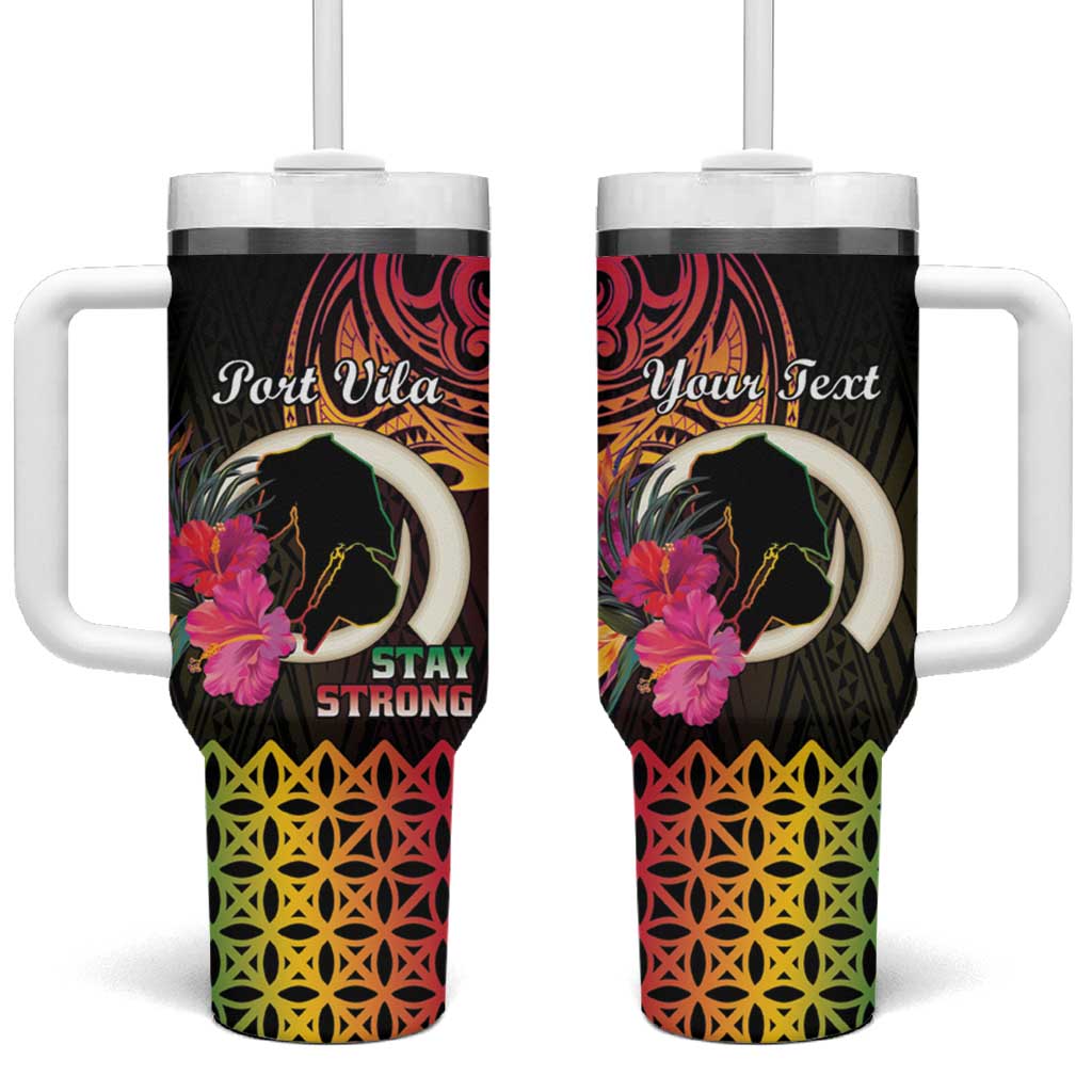 Vanuatu Port Vila Stay Strong Long God Yumi Stanap Custom Stanley Quencher 40oz Stainless Steel Tumbler With Handle